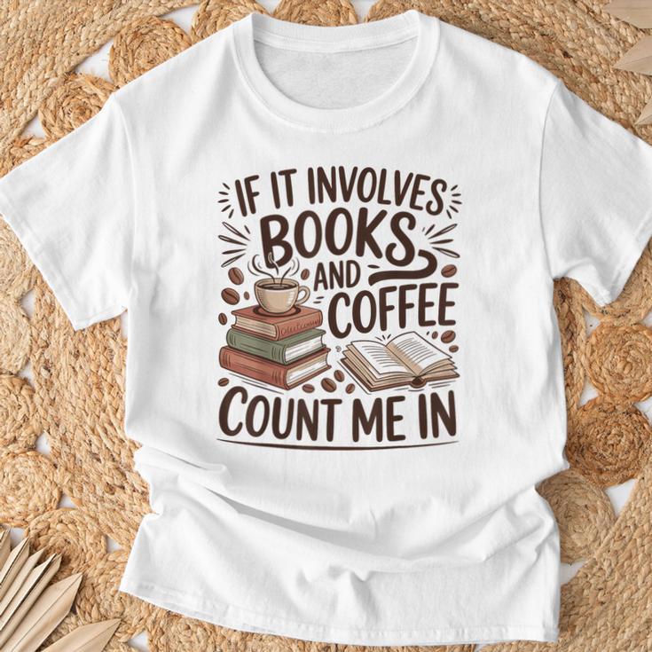 Coffee And Books Lover Quote Reading Enthusiast T-Shirt Gifts for Old Men
