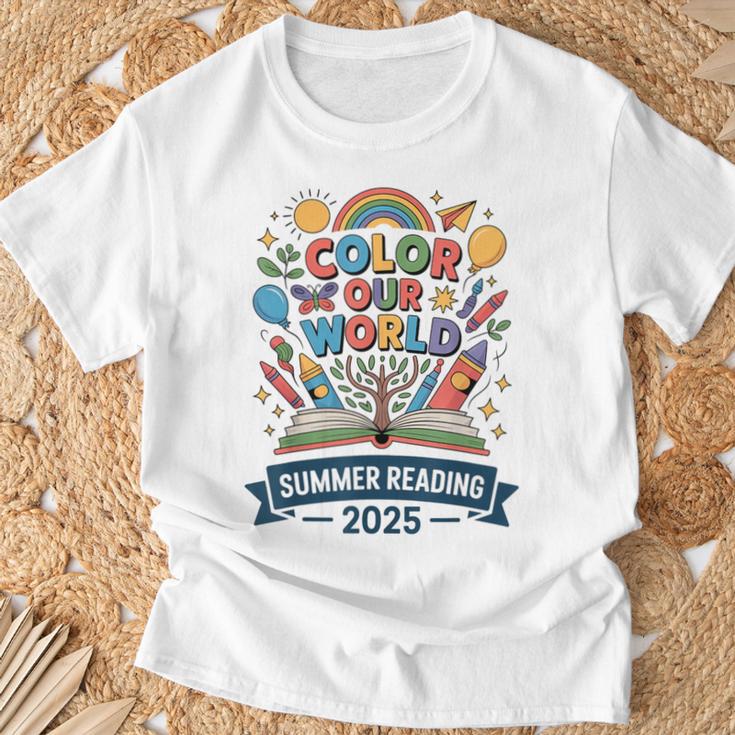 Color Our World Summer Reading 2025 Book Wildflowers T-Shirt Gifts for Old Men Color Our World Summer Reading 2025 Book Wildflowers T-Shirt Gifts for Old Men