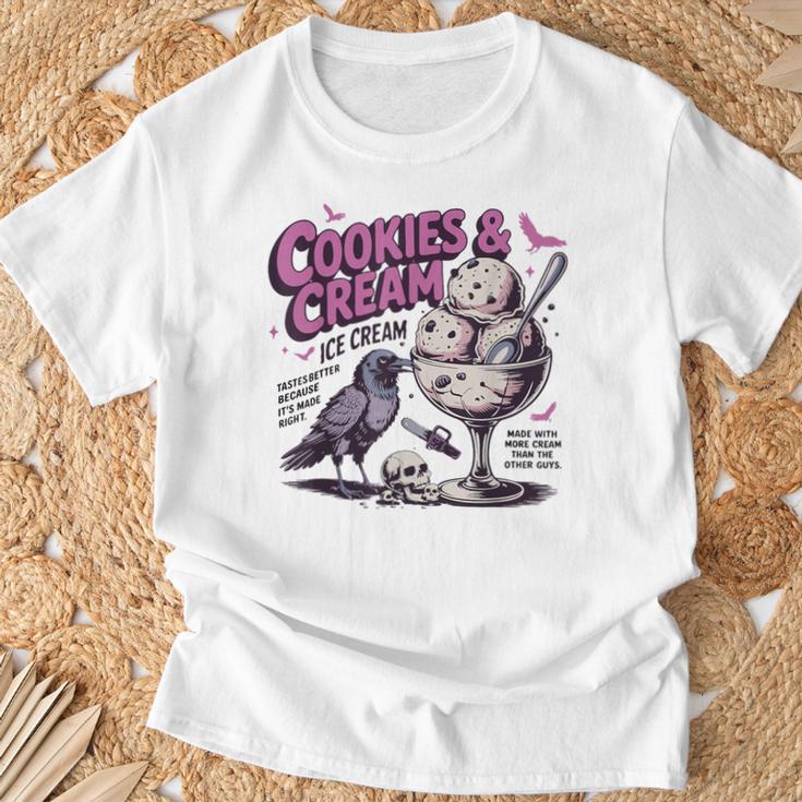Cookie & Cream Ice Cream Butcher And Bird Book Lover T-Shirt Gifts for Old Men