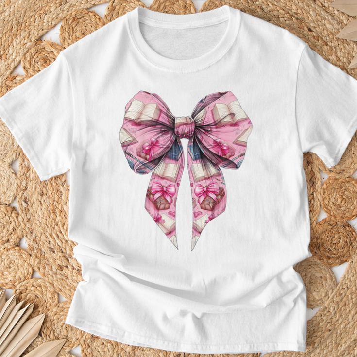 Coquette Bow Bookworm Book Reader Reading Books Pattern Girl T-Shirt Gifts for Old Men Coquette Bow Bookworm Book Reader Reading Books Pattern Girl T-Shirt Gifts for Old Men