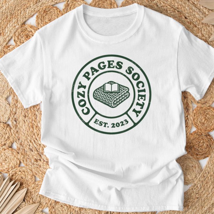 Cozy Pages Society Readers Book Lovers Bookish T-Shirt Gifts for Old Men