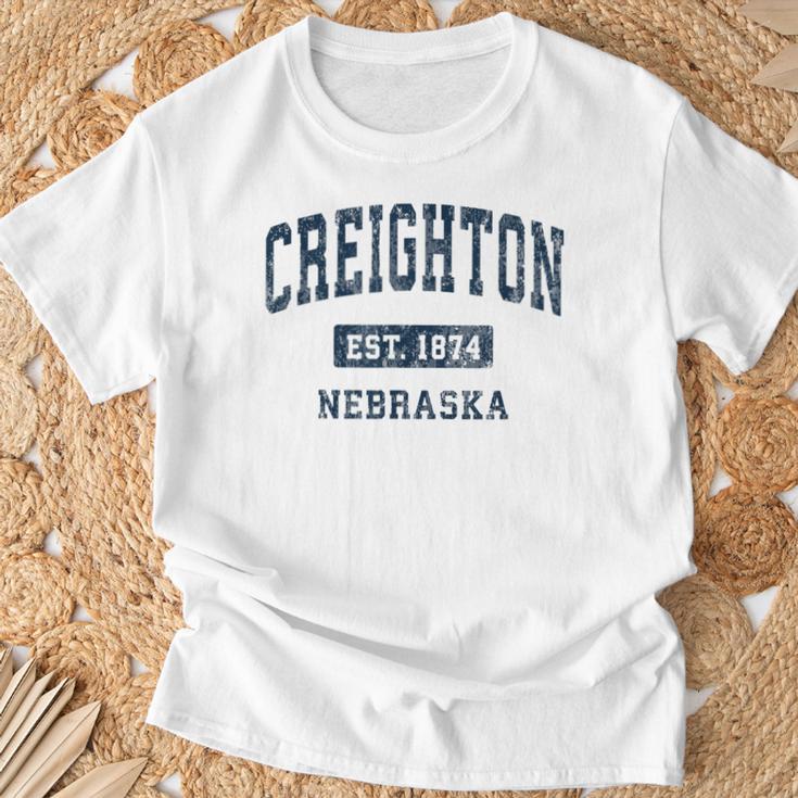 Creighton ネブラスカne ビンテージアスレチックスポーツデザイン Tシャツ 高齢者への贈り物