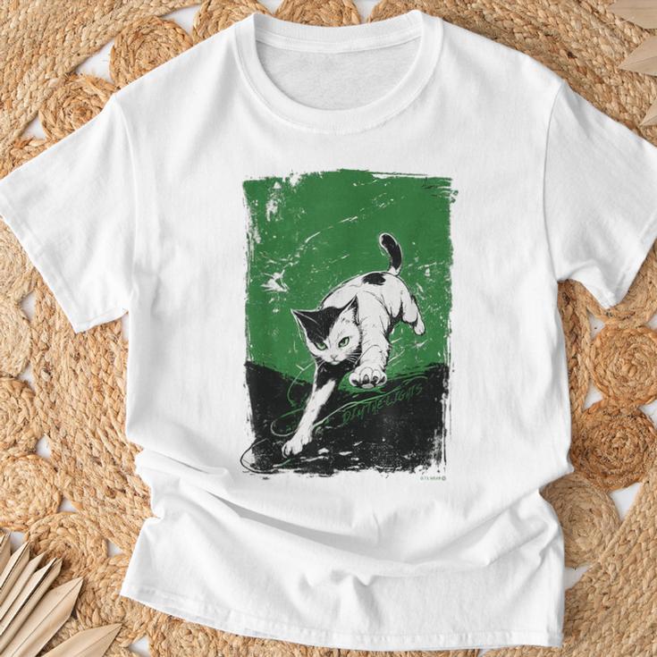 Dim The Lights 012 メンズ ロック ライブ フェス バンド 音楽 おしゃれ キッズ 猫 Cat Tシャツ 高齢者への贈り物