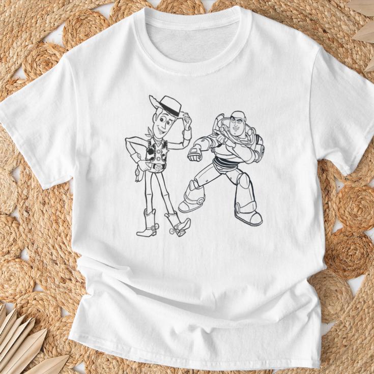 Disney PIXAR Toy Story Woody & Buzz Lightyear Sketch Book T-Shirt Gifts for Old Men Disney PIXAR Toy Story Woody & Buzz Lightyear Sketch Book T-Shirt Gifts for Old Men
