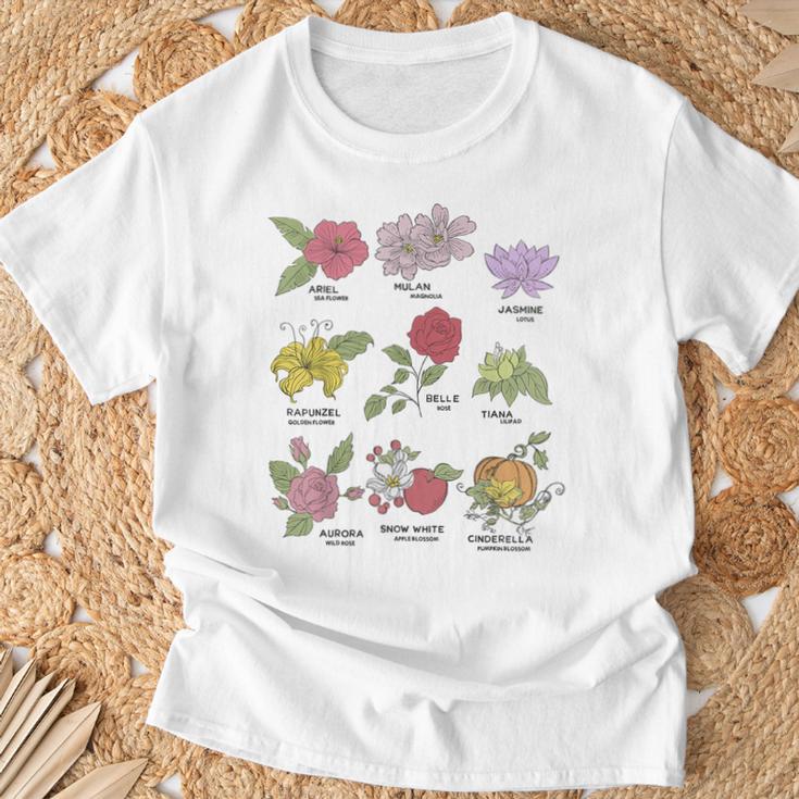 Disney Princesses Types Of Flowers Textbook Poster T-Shirt Gifts for Old Men Disney Princesses Types Of Flowers Textbook Poster T-Shirt Gifts for Old Men