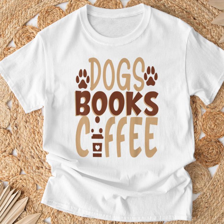 Dogs Books Coffee Lover T-Shirt Gifts for Old Men