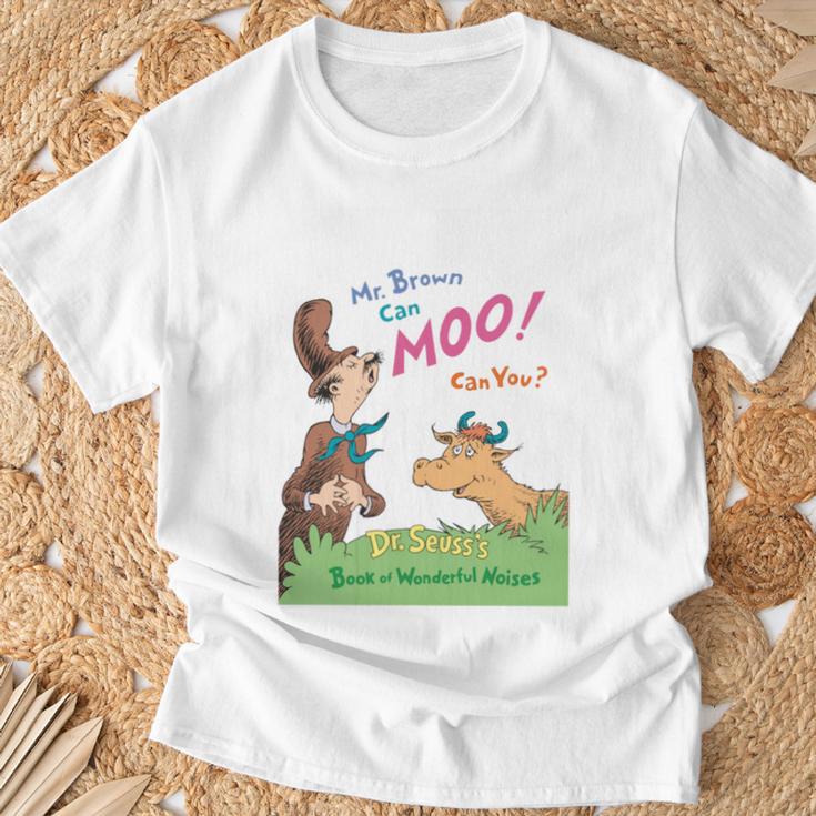 Dr Seuss Mr Brown Can Moo Book Cover T-Shirt Gifts for Old Men