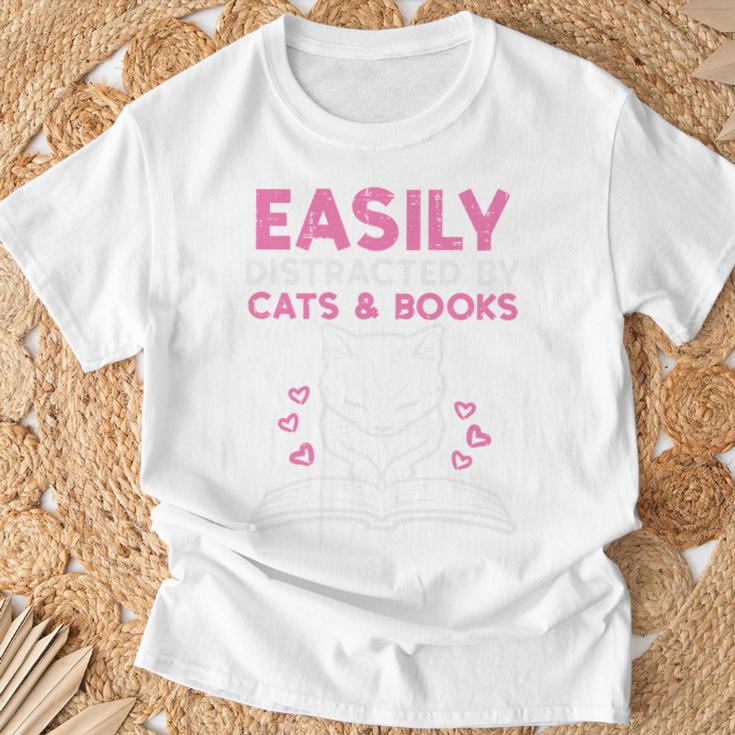 Easily Distracted By Cats Books Bookworm Women Girls Kids Performance T-Shirt Gifts for Old Men Easily Distracted By Cats Books Bookworm Women Girls Kids Performance T-Shirt Gifts for Old Men