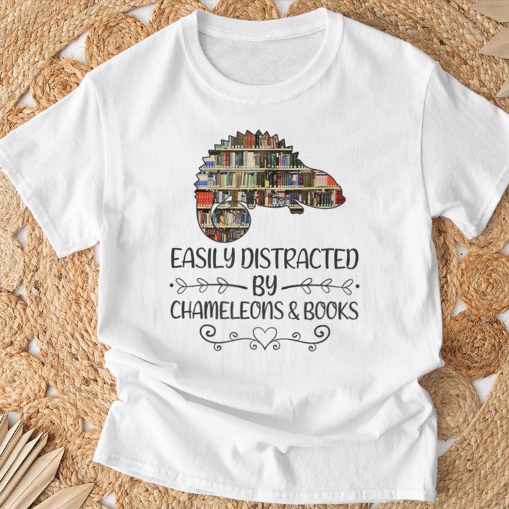 Easily Distracted By Chameleons And Books T-Shirt Gifts for Old Men Easily Distracted By Chameleons And Books T-Shirt Gifts for Old Men