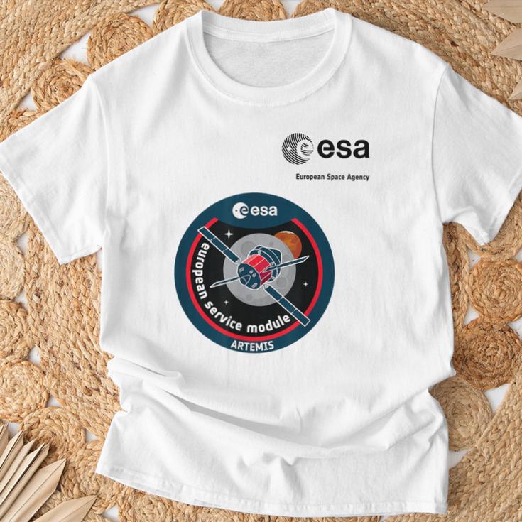 Esa欧州宇宙機関ミッションesmアルテミスパッチ Tシャツ 高齢者への贈り物
