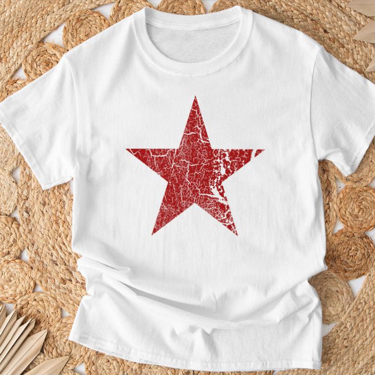 Estrella Roja Envejecida Grunge Estrella Roja De Colorintage Camiseta unisex Regalos para ancianos