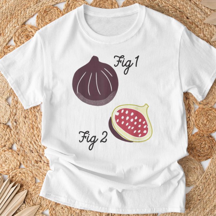 Fig 1 Figs Fruit Scientific Drawing Textbook Graphic T-Shirt Gifts for Old Men