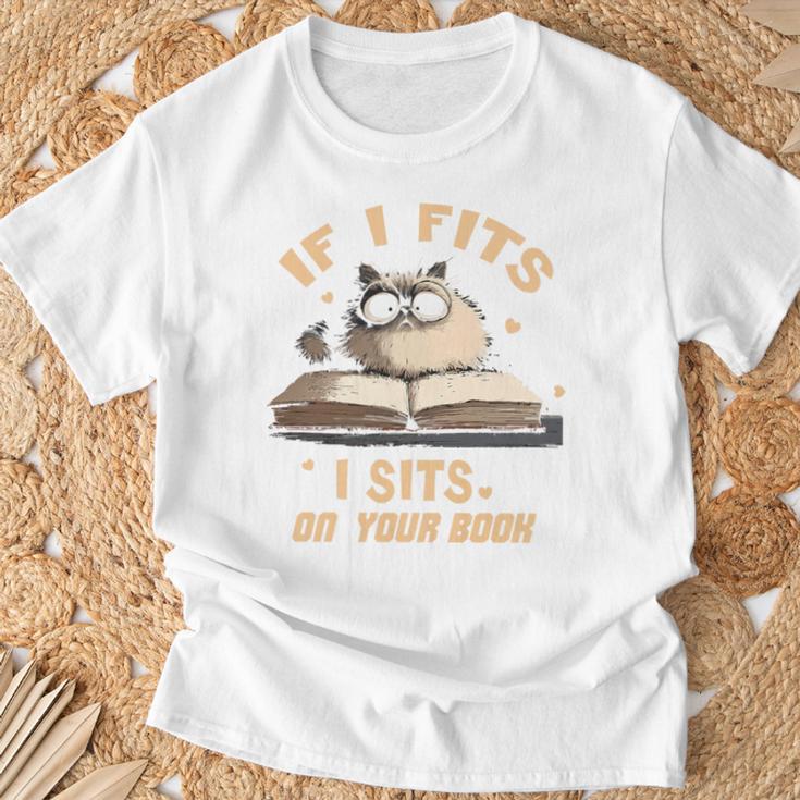 If i Fits I Sits On Your Book Premium Tri-Blend T-Shirt Gifts for Old Men