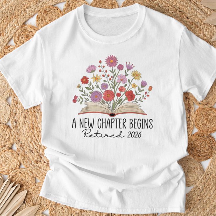 Floral Book A New Chapter Begins Retired 2026 Retirement T-Shirt Gifts for Old Men Floral Book A New Chapter Begins Retired 2026 Retirement T-Shirt Gifts for Old Men