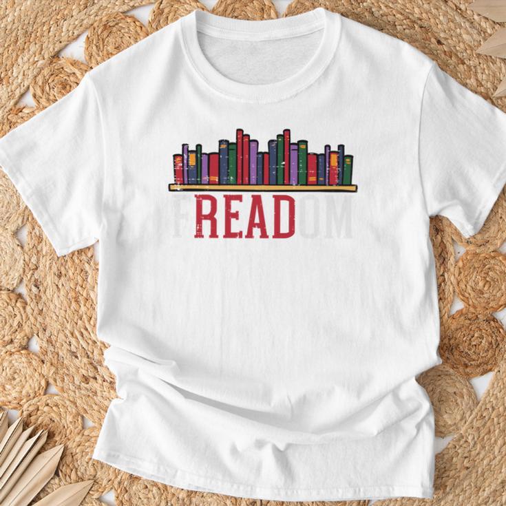 Freadom Shelf Read Reading Book Librarian Men Women Kids Performance T-Shirt Gifts for Old Men
