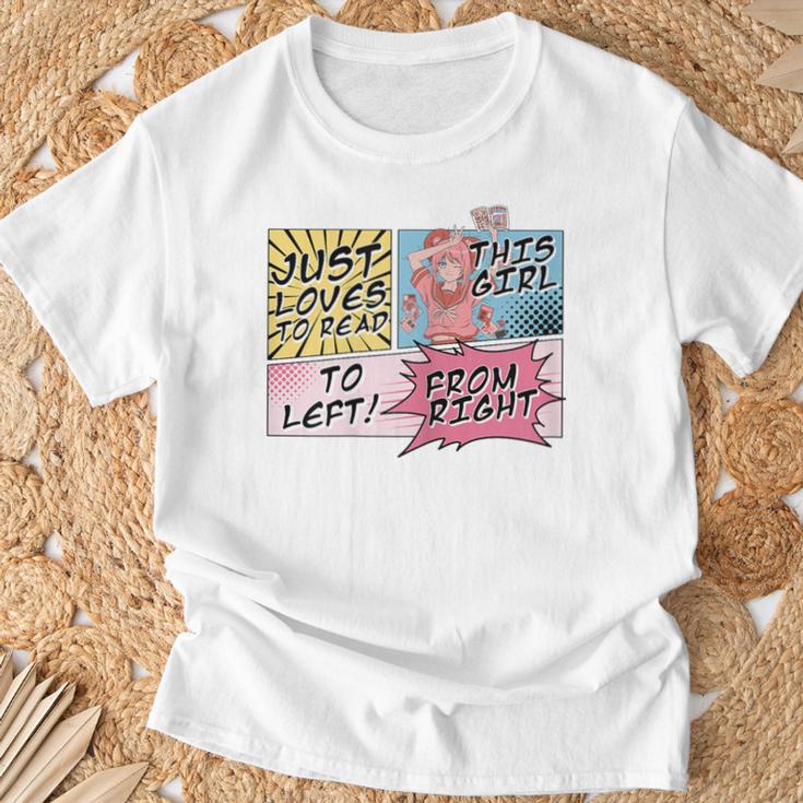 This Girl Reads Right To Left Comic Books Anime And Manga T-Shirt Gifts for Old Men