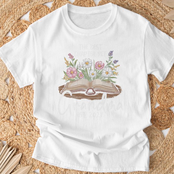 Grandma Est 2027 Best Chapter Yet Floral Book Premium Tri-Blend T-Shirt Gifts for Old Men
