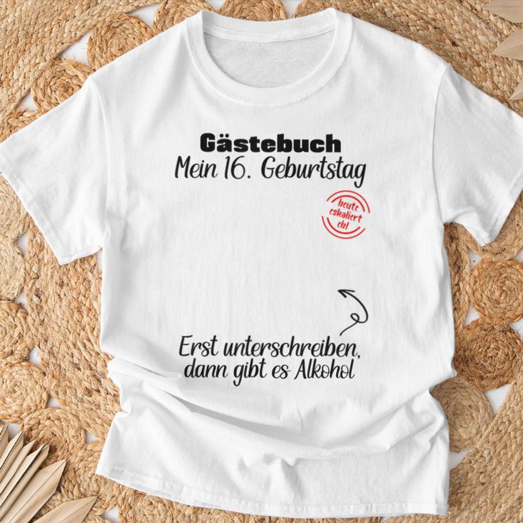 Guest Book 16th Birthday Decoration Teenager Teenie T-Shirt Gifts for Old Men Guest Book 16th Birthday Decoration Teenager Teenie T-Shirt Gifts for Old Men