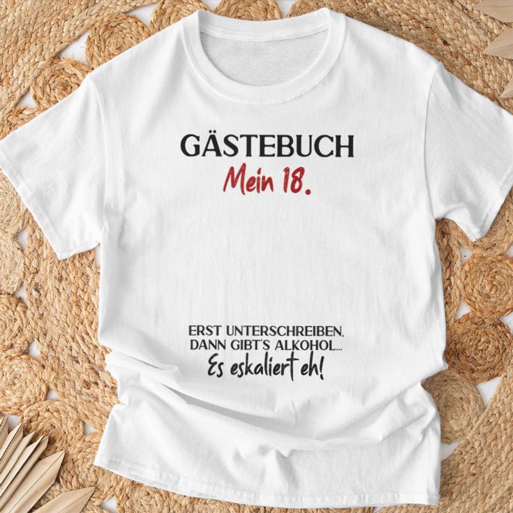 Guest Book 18th Birthday Guest List 18 Years Girl Boy T-Shirt Gifts for Old Men