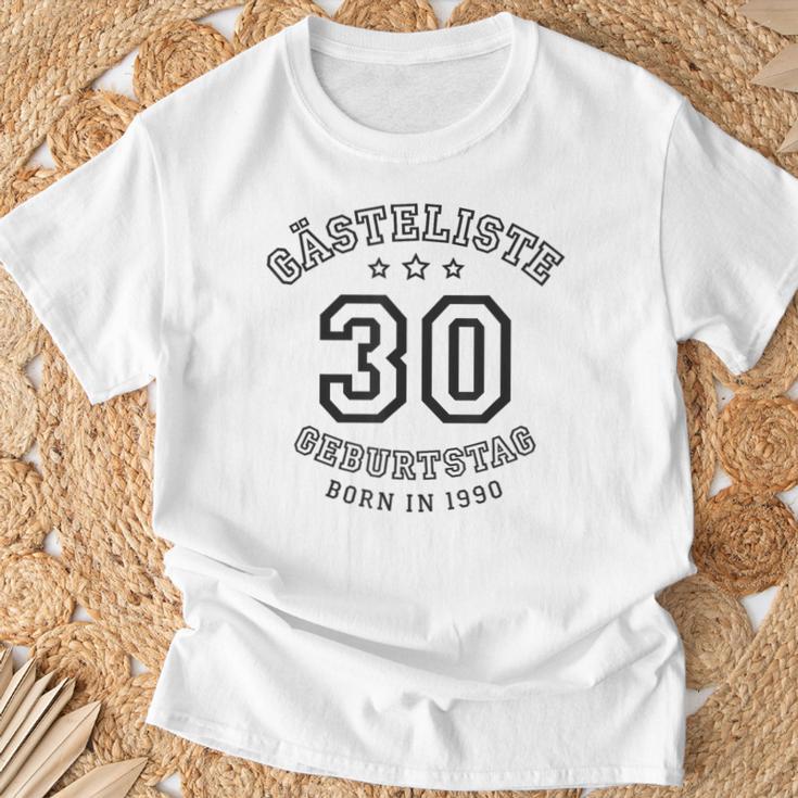 Guest List 30th Birthday 1990 Guest Book In Shirt Font T-Shirt Gifts for Old Men Guest List 30th Birthday 1990 Guest Book In Shirt Font T-Shirt Gifts for Old Men