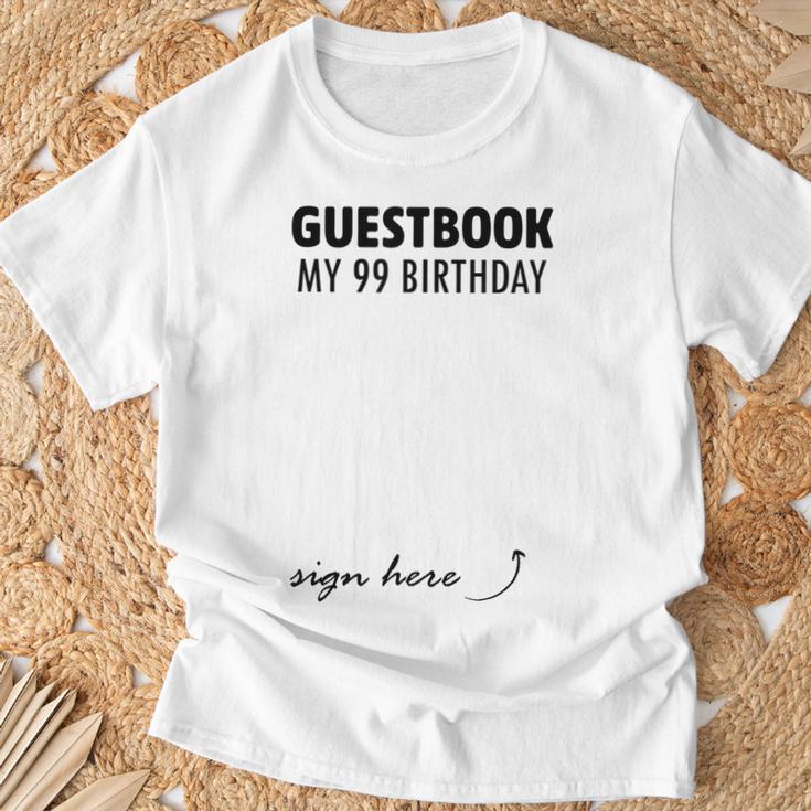 Guestbook Alternative 99th Birthday Decorations For Him Her T-Shirt Gifts for Old Men