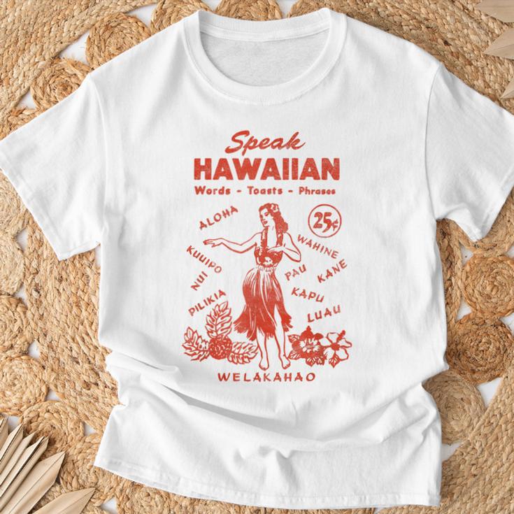 Hawaii Phrasebook 50s Tiki Style T-Shirt Gifts for Old Men