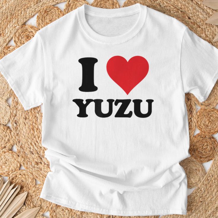I Heart ゆず ファーストネーム I Love パーソナライズ Tシャツ 高齢者への贈り物