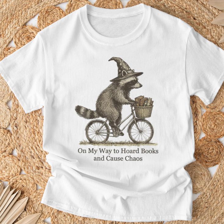 On My Way To Hoard Books And Cause Chaos T-Shirt Gifts for Old Men