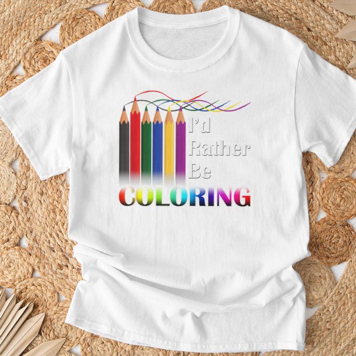 I'd Rather Be Coloring Adult Coloring Book T-Shirt T-Shirt Gifts for Old Men