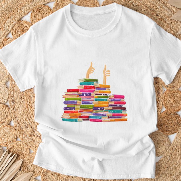 I'm Fine Reading Books Reader Book Lover Librarian T-Shirt Gifts for Old Men