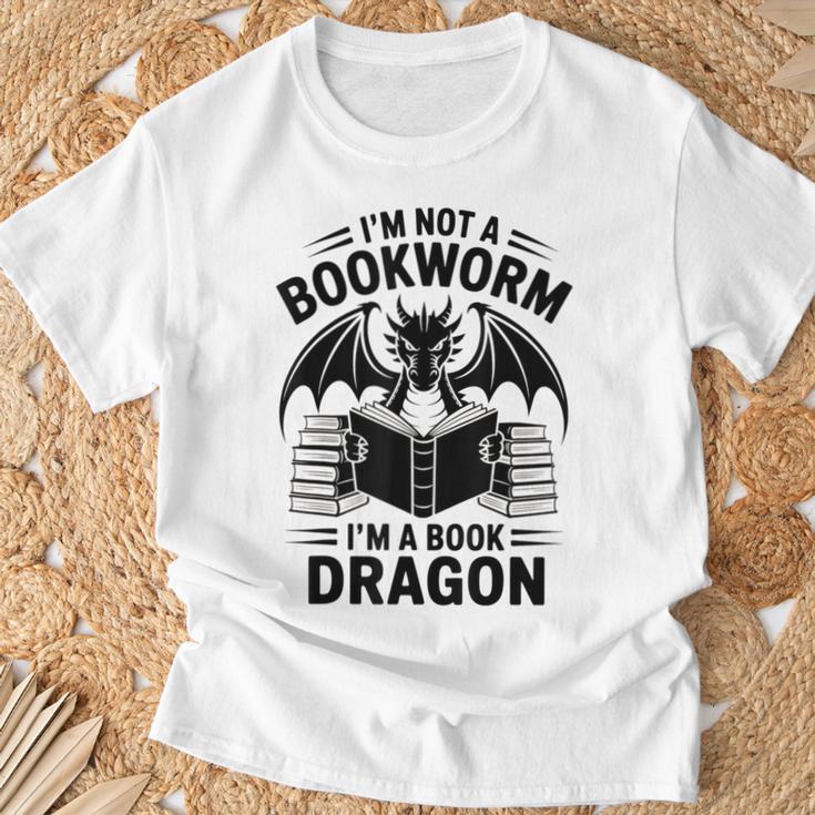 I'm Not a Bookworm I'm a Book Dragon Fantasy Readers Club T-Shirt Gifts for Old Men