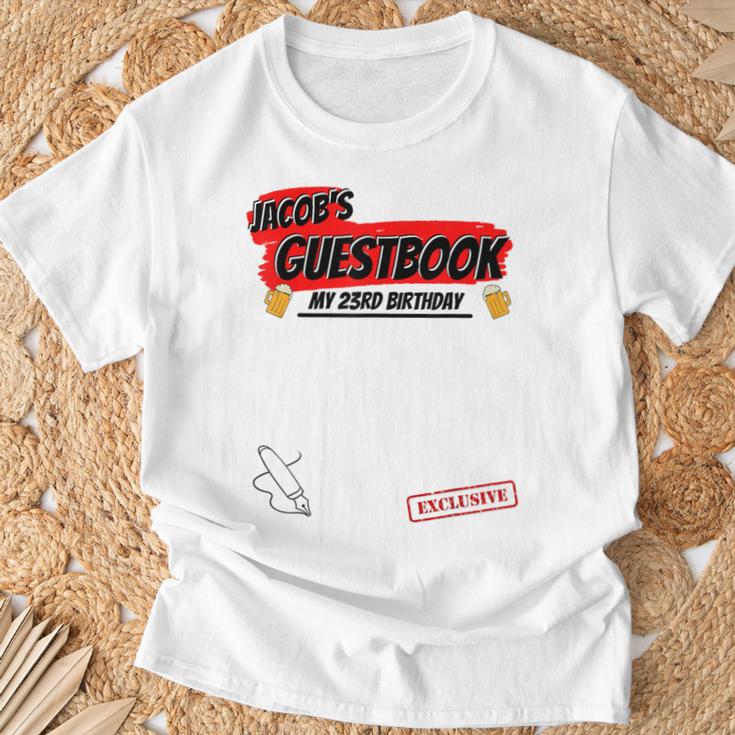 Jacob 23rd Birthday Guest Book Idea T-Shirt Gifts for Old Men