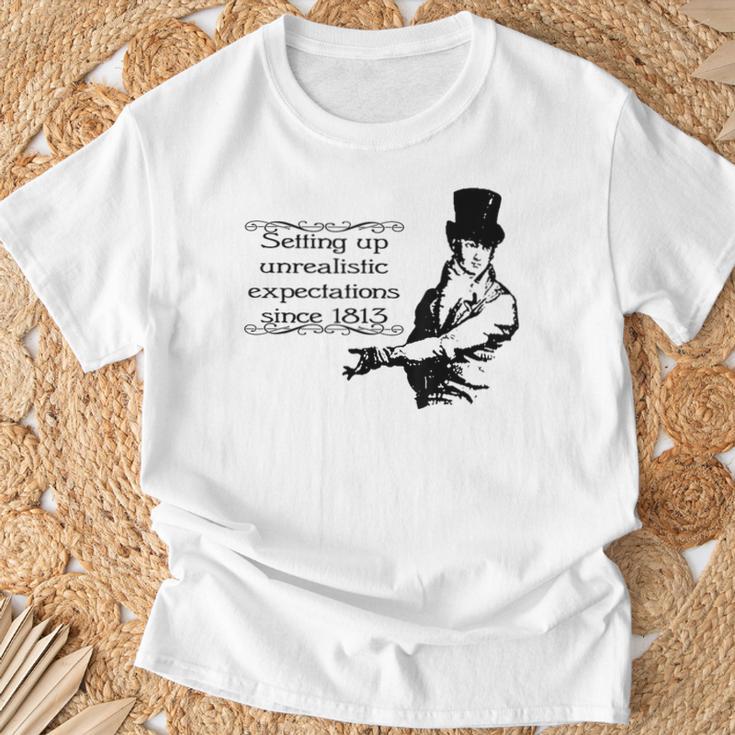 Jane Austen Mr Darcy Expectations Literary Book Club T-Shirt Gifts for Old Men