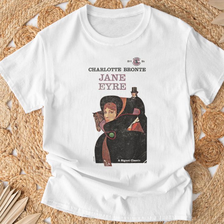 Jane Eyre Charlotte Bronte Vintage Book Cover T-Shirt Gifts for Old Men