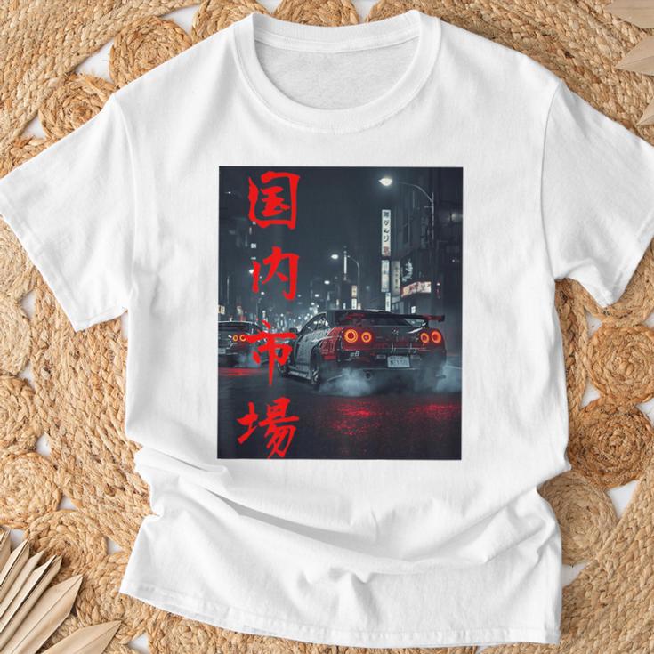 Jdm ジャパニーズドリフトレース チューニングカー 東京ストリートレーシングアート Tシャツ 高齢者への贈り物