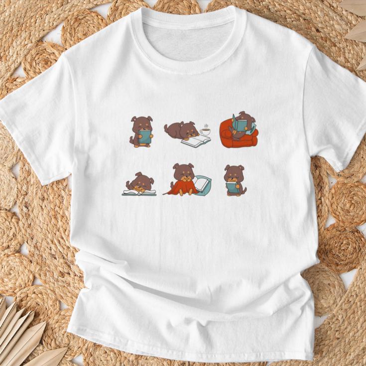 Just Bookworm Things Dog Book Reading Jack Russell Terrier T-Shirt Gifts for Old Men