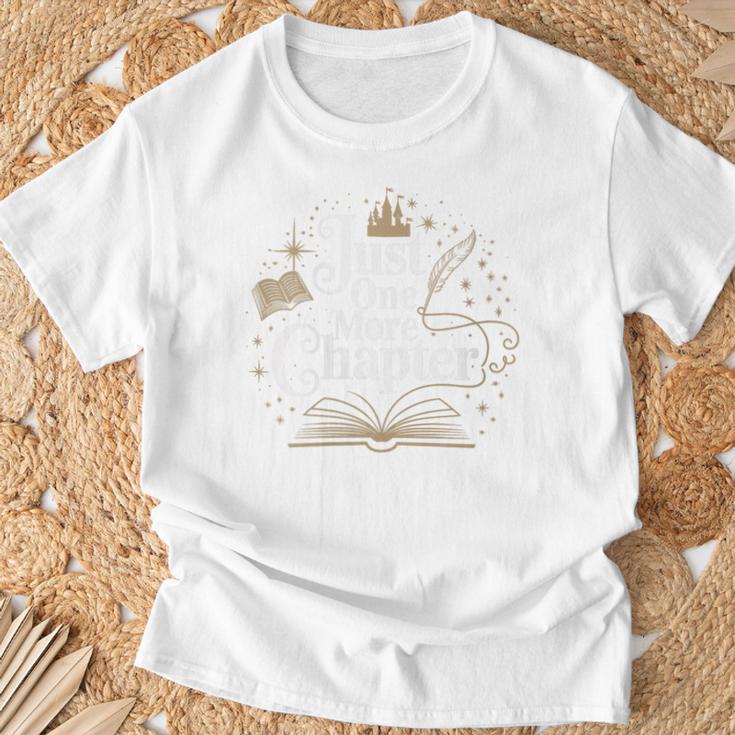 Just One More Chapter Book Lover Bookish Reading Blue T-Shirt Gifts for Old Men
