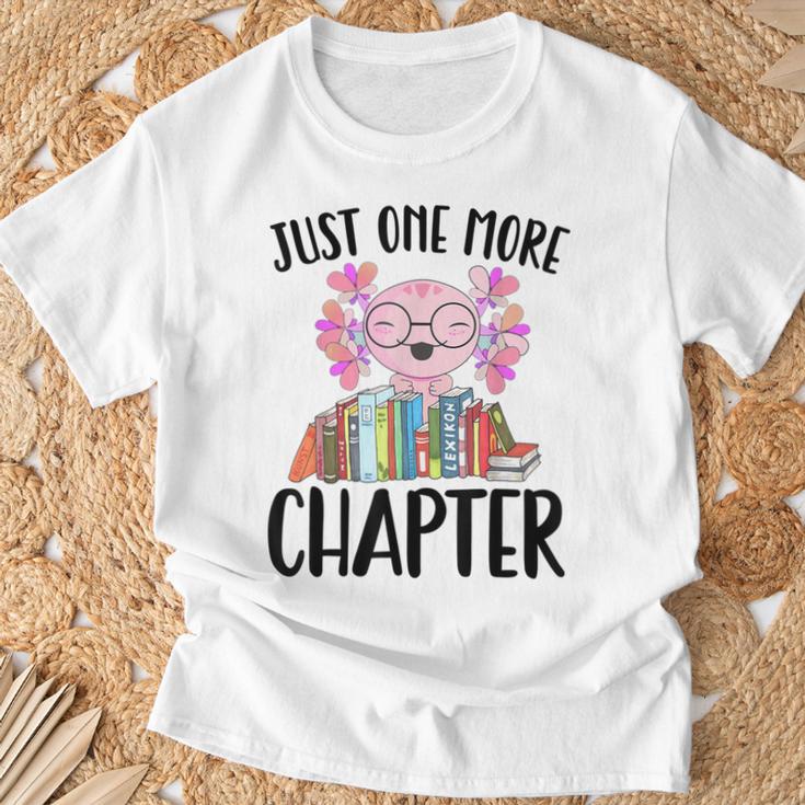 Just One More Chapter Book Lover Librarian Teacher Men Women Kids T-Shirt Gifts for Old Men