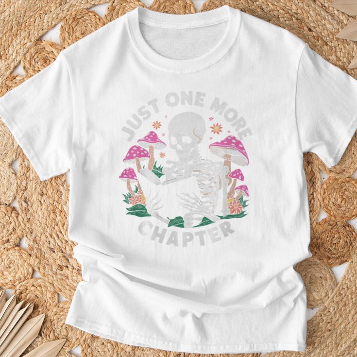 Just One More Chapter Mushrooms Gothic Skeleton Book Lover Premium T-Shirt Gifts for Old Men
