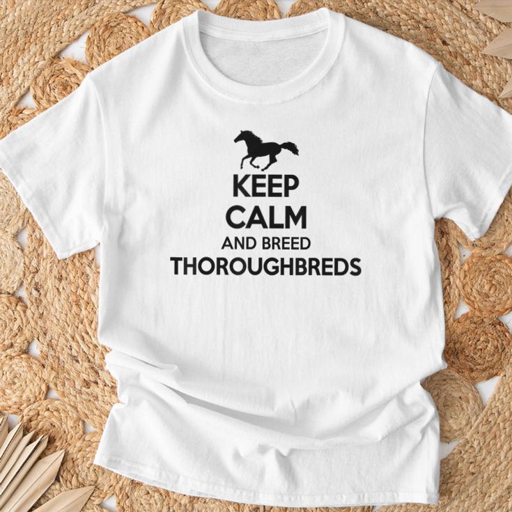 Keep Calm And Breed ファーマーブリーダー 馬サラブレッド Tシャツ 高齢者への贈り物