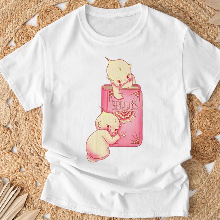 Kewpie Baby Magic Spell Book Witchcraft Halloween Gothic T-Shirt Gifts for Old Men