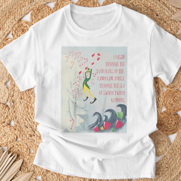 Kids Elf Swirly Twirly Gumdrops Book Page Poster T-Shirt Gifts for Old Men