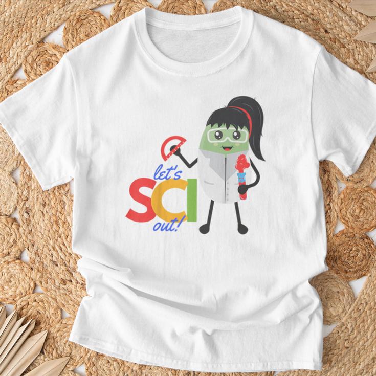 Kids Mung Bean Let's Sci Out Science Shirt Bean World Books T-Shirt Gifts for Old Men