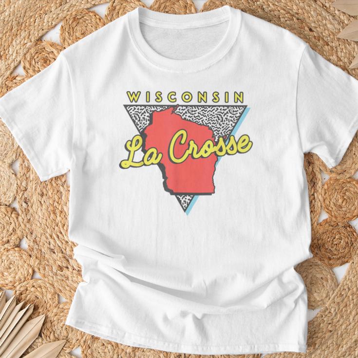 La Crosse ウィスコンシン ヴィンテージ Wi レトロ トライアングル Tシャツ 高齢者への贈り物