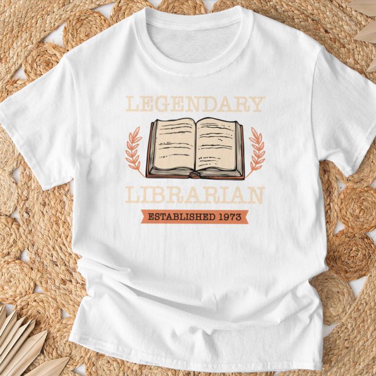 Legendary Librarian Established 1973 Library Book Birthday T-Shirt Gifts for Old Men