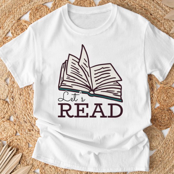 Let's Read Books T-Shirt Gifts for Old Men