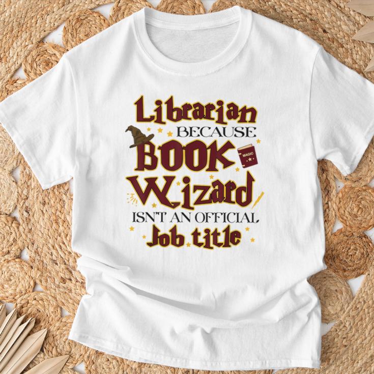 Librarian BCS Book Wizard Isn't a Job Title Library T-Shirt Gifts for Old Men
