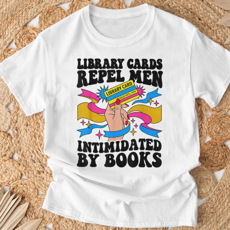 Library Cards Repel Men Intimidated By Books Sassy Reader T-Shirt Gifts for Old Men