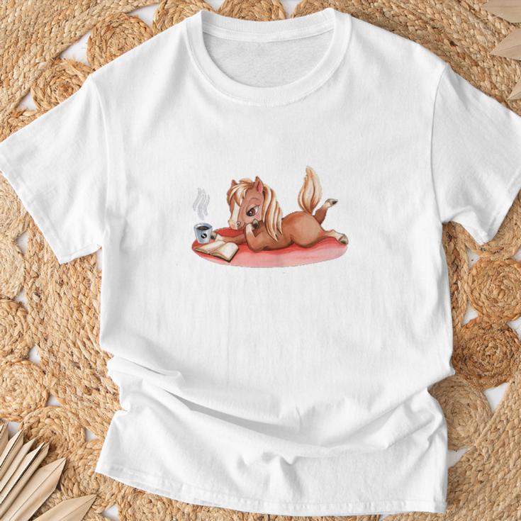 Life Is Better With Coffee Horses And Books T-Shirt Gifts for Old Men