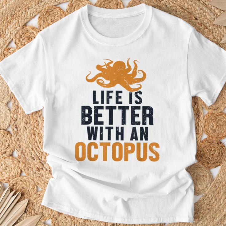 Life Is Better With An Octopus Cephalopoda 蛸 Tシャツ 高齢者への贈り物